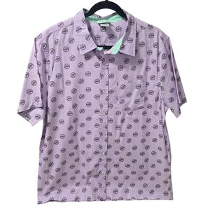 Disney Parks Pixar UP Grape Soda  Button Up Camp shirt Sz L